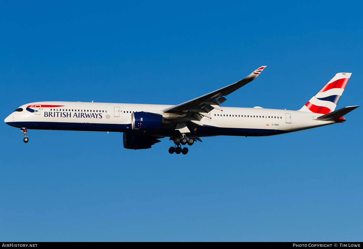 Aircraft Photo of G-XWBE | Airbus A350-1041 | British Airways | AirHistory.net #535630