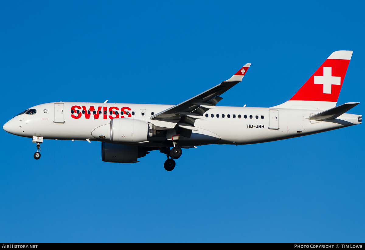 Aircraft Photo of HB-JBH | Bombardier CSeries CS100 (BD-500-1A10) | Swiss International Air Lines | AirHistory.net #535636