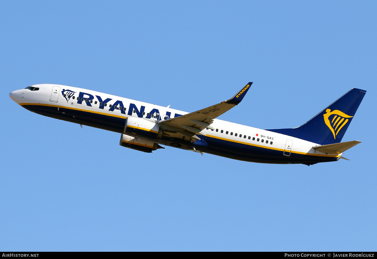 Aircraft Photo of 9H-QAS | Boeing 737-8AS | Ryanair | AirHistory.net #535769