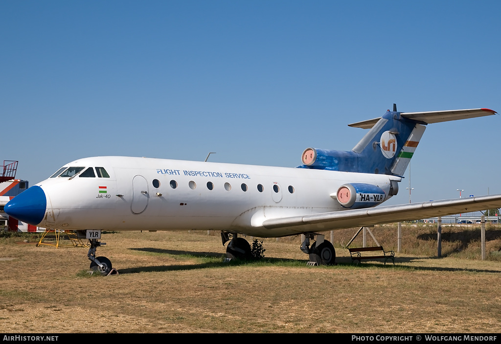 Aircraft Photo of HA-YLR | Yakovlev Yak-40E | LRI - Légiforgalmi és Repülőtéri Igazgatóságot - Flight Inspection Service | AirHistory.net #535772