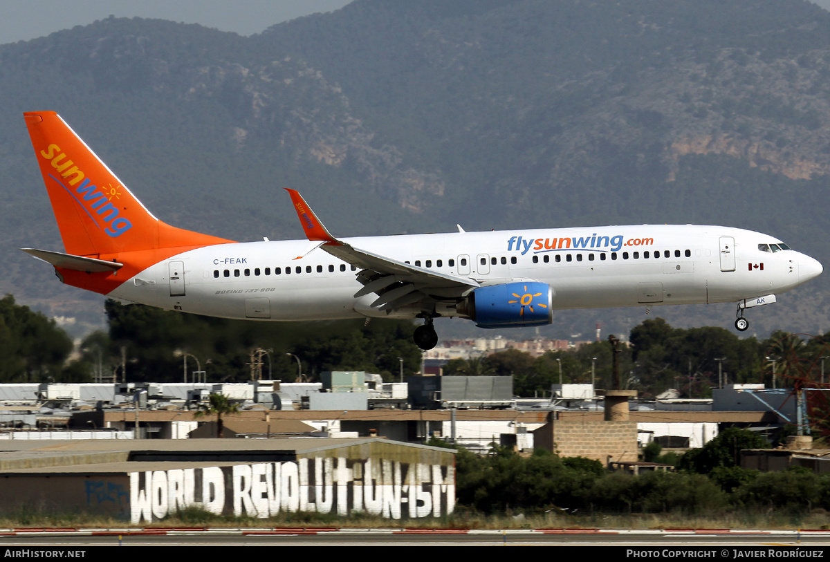 Aircraft Photo of C-FEAK | Boeing 737-86Q | Sunwing Airlines | AirHistory.net #535789