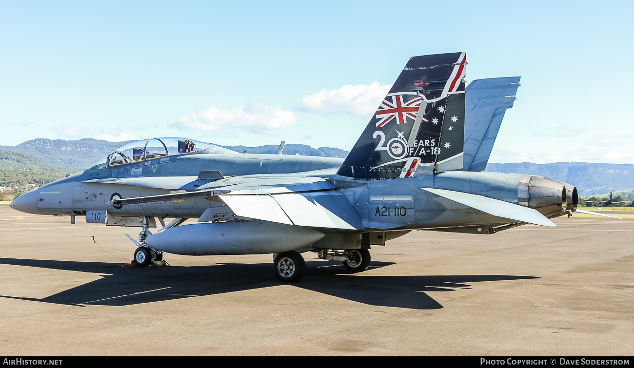 Aircraft Photo of A21-110 | McDonnell Douglas F/A-18B Hornet | Australia - Air Force | AirHistory.net #535867