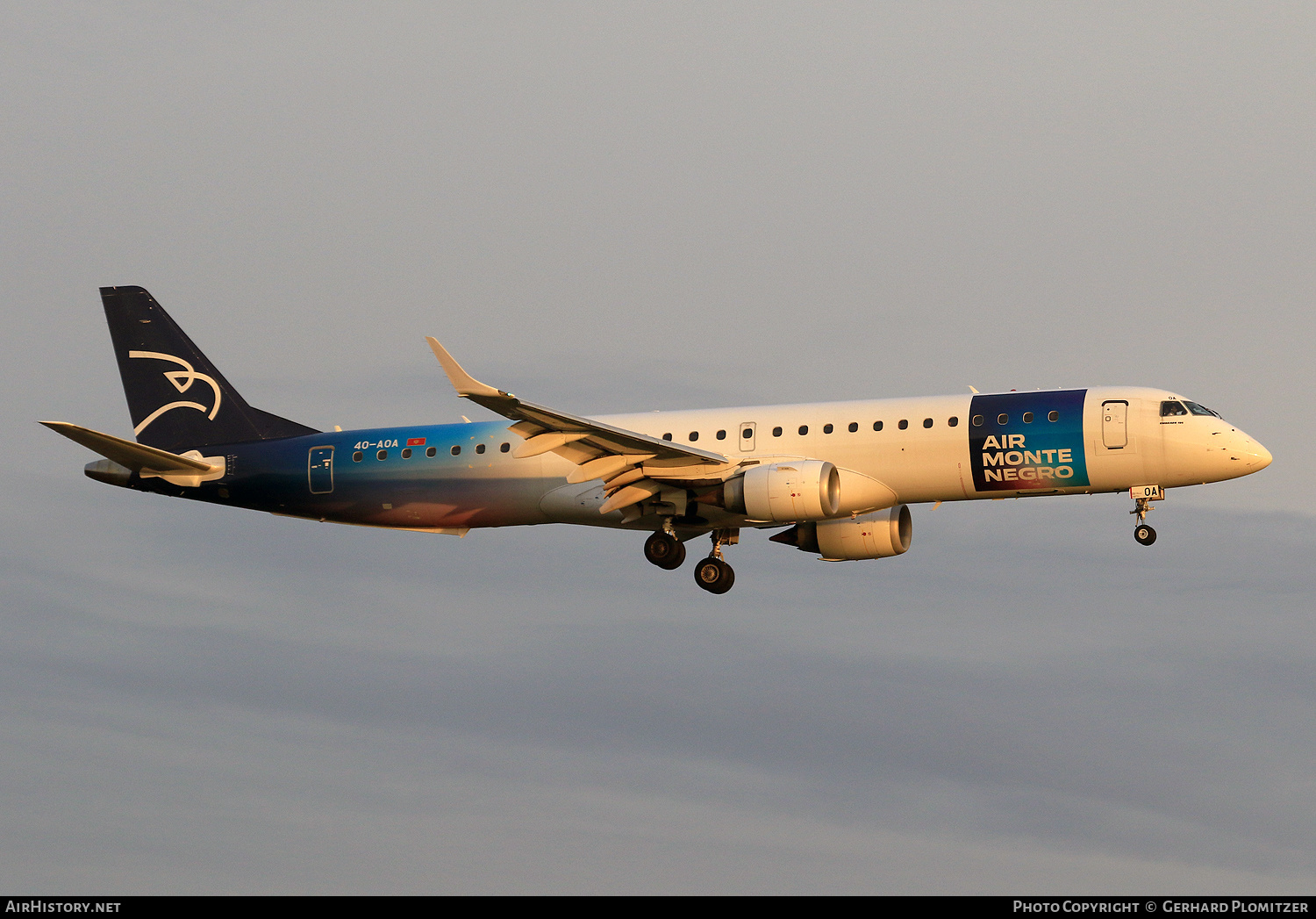 Aircraft Photo of 4O-AOA | Embraer 195LR (ERJ-190-200LR) | Air Montenegro | AirHistory.net #535941