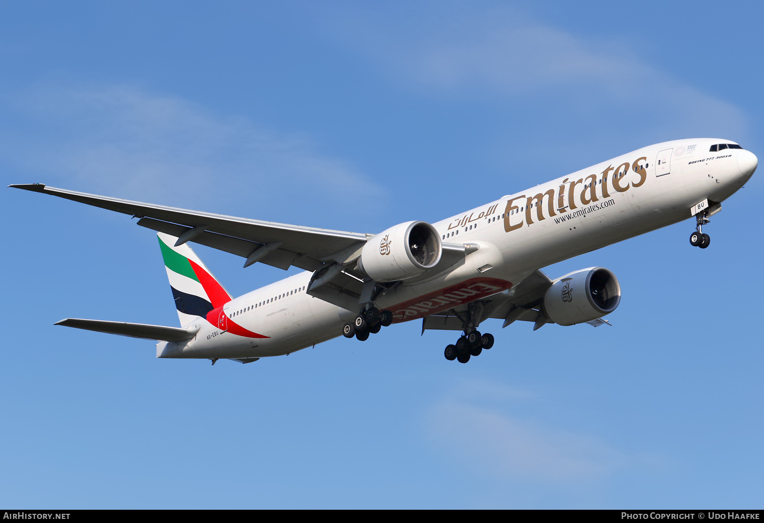 Aircraft Photo of A6-EBU | Boeing 777-31H/ER | Emirates | AirHistory.net #536189
