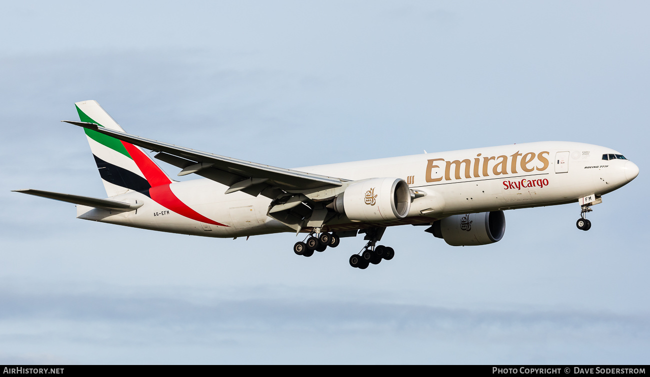 Aircraft Photo of A6-EFM | Boeing 777-F1H | Emirates SkyCargo | AirHistory.net #536191