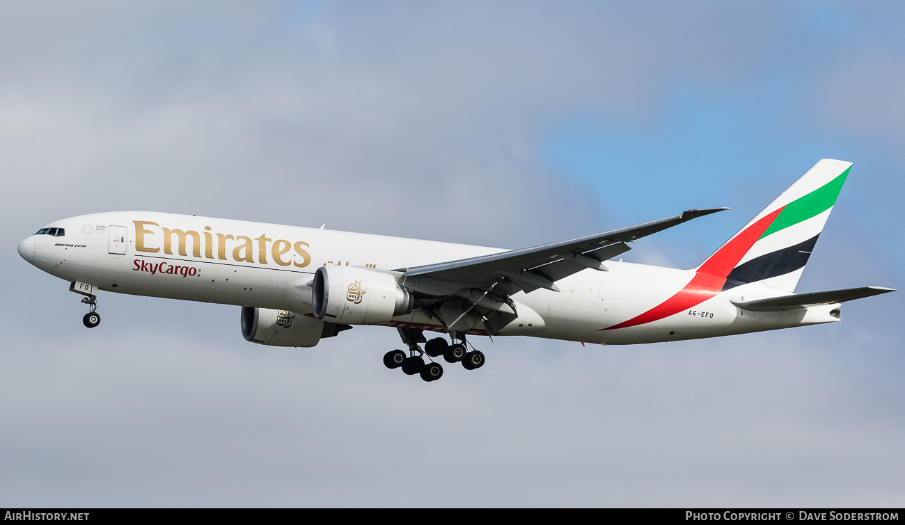 Aircraft Photo of A6-EFO | Boeing 777-F1H | Emirates SkyCargo | AirHistory.net #536334