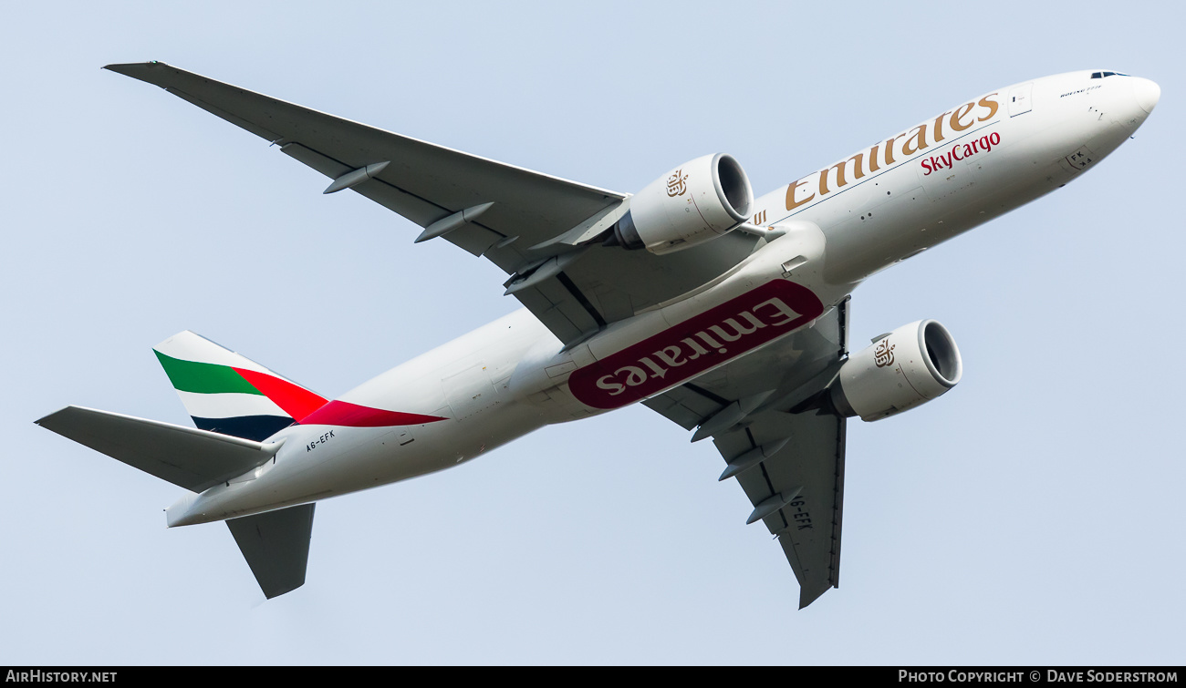 Aircraft Photo of A6-EFK | Boeing 777-F1H | Emirates SkyCargo | AirHistory.net #536412