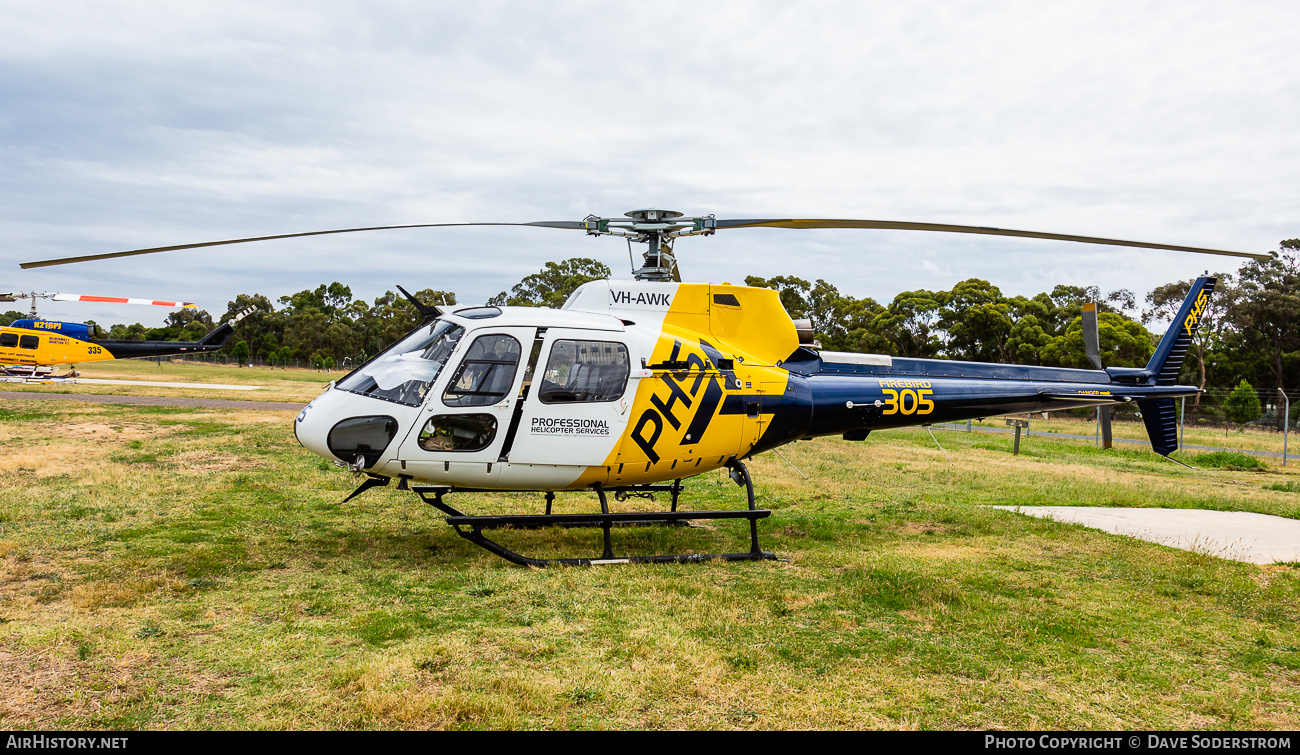 Aircraft Photo of VH-AWK | Aerospatiale AS-350BA Ecureuil | PHS - Professional Helicopter Services | AirHistory.net #536592