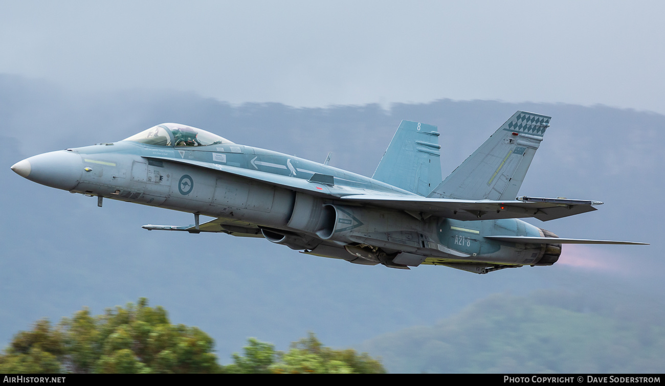 Aircraft Photo of A21-8 | McDonnell Douglas F/A-18A Hornet | Australia - Air Force | AirHistory.net #536607