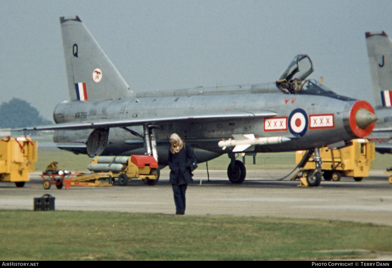 Aircraft Photo of XR751 | English Electric Lightning F3 | UK - Air Force | AirHistory.net #536709