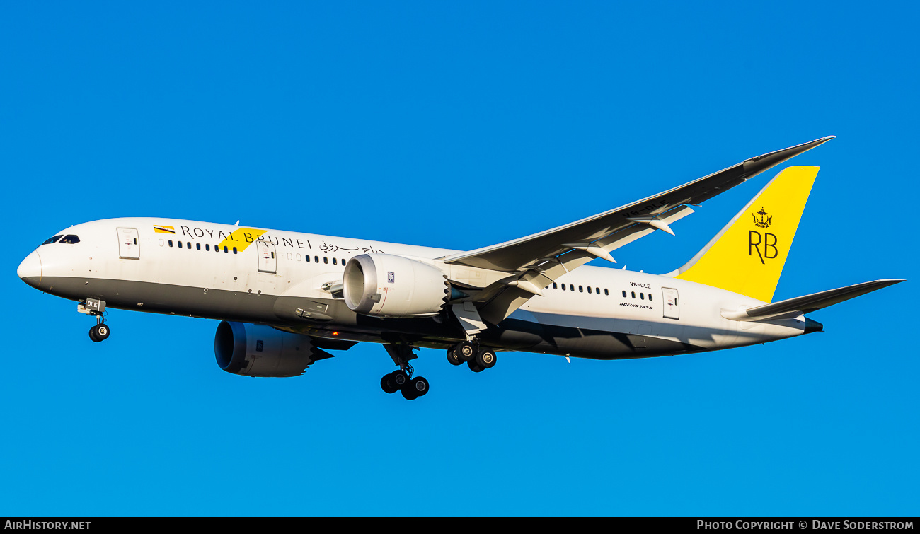 Aircraft Photo of V8-DLE | Boeing 787-8 Dreamliner | Royal Brunei Airlines | AirHistory.net #536772