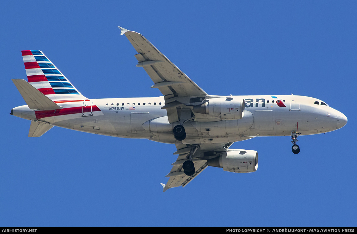 Aircraft Photo of N751UW | Airbus A319-112 | American Airlines | AirHistory.net #537260