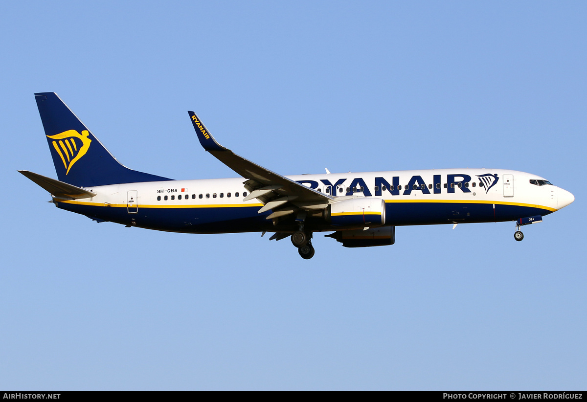 Aircraft Photo of 9H-QBA | Boeing 737-800 | Ryanair | AirHistory.net #537274