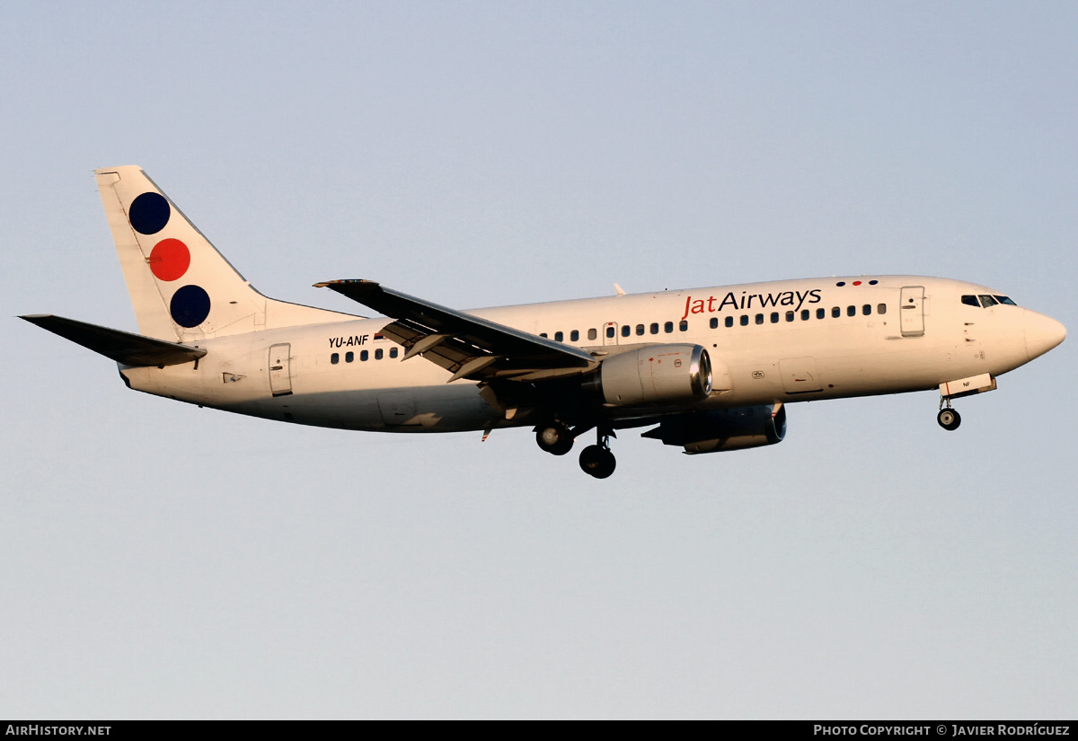 Aircraft Photo of YU-ANF | Boeing 737-3H9 | Jat Airways | AirHistory.net #537310