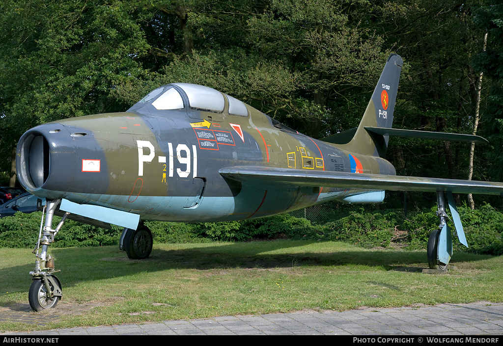Aircraft Photo of P-191 | Republic F-84F Thunderstreak | Netherlands - Air Force | AirHistory.net #537336