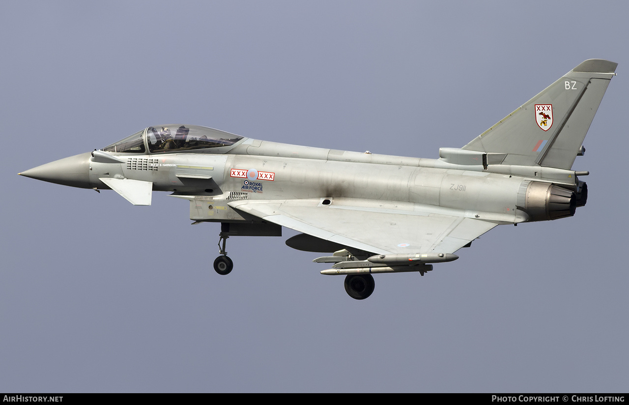 Aircraft Photo of ZJ911 | Eurofighter EF-2000 Typhoon FGR4 | UK - Air Force | AirHistory.net #537485