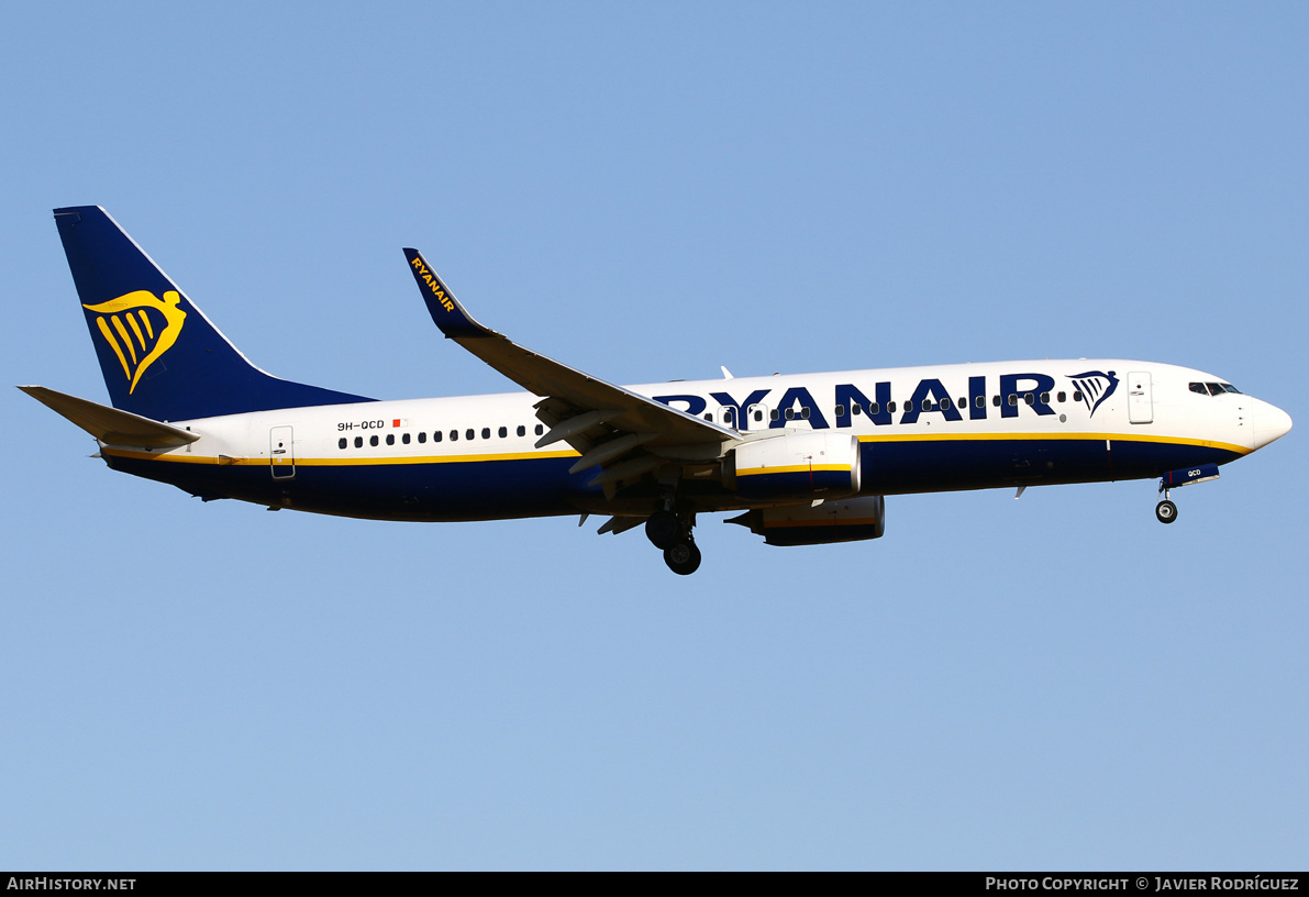 Aircraft Photo of 9H-QCD | Boeing 737-8AS | Ryanair | AirHistory.net #537571
