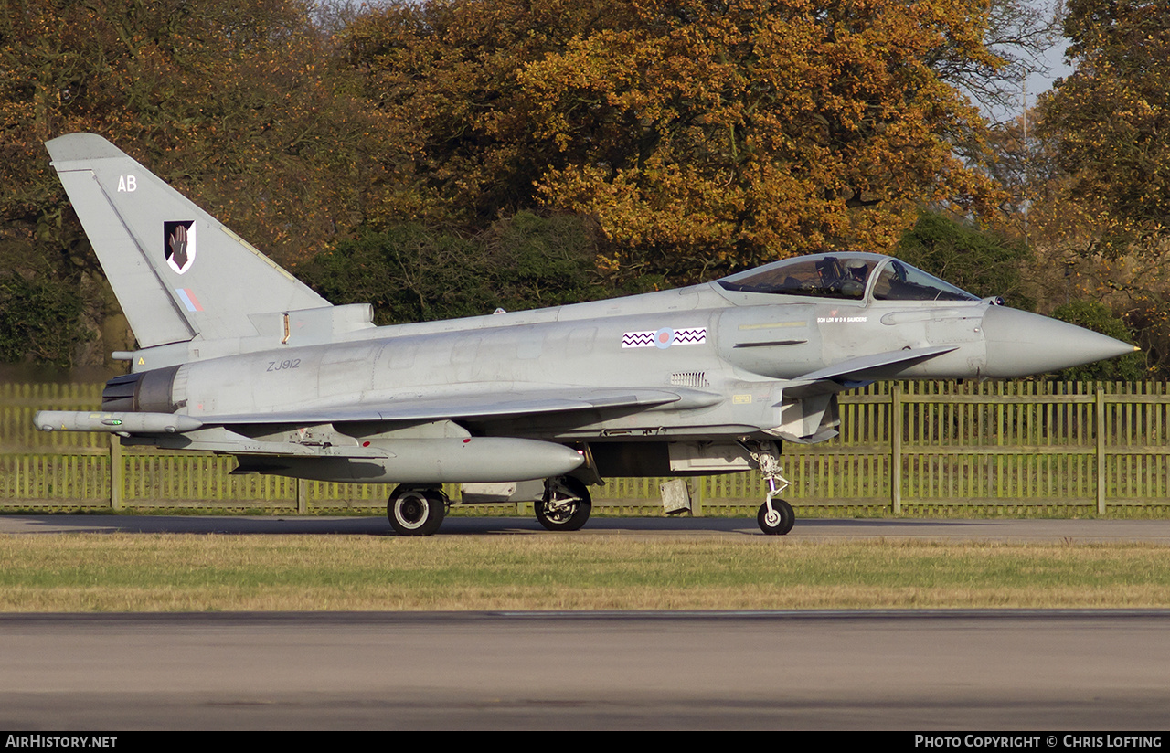 Aircraft Photo of ZJ912 | Eurofighter EF-2000 Typhoon FGR4 | UK - Air Force | AirHistory.net #537586