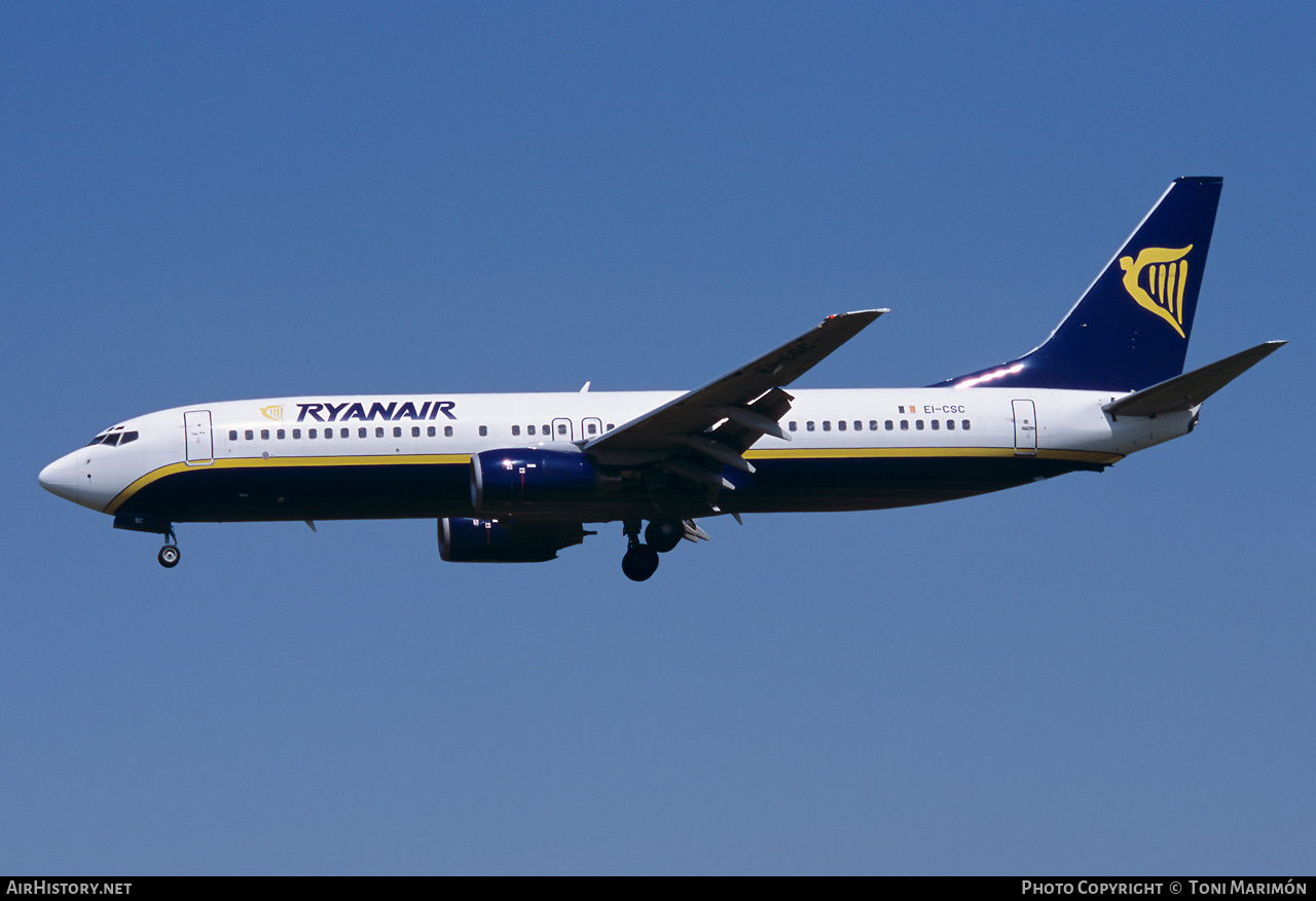 Aircraft Photo of EI-CSC | Boeing 737-8AS | Ryanair | AirHistory.net #537591