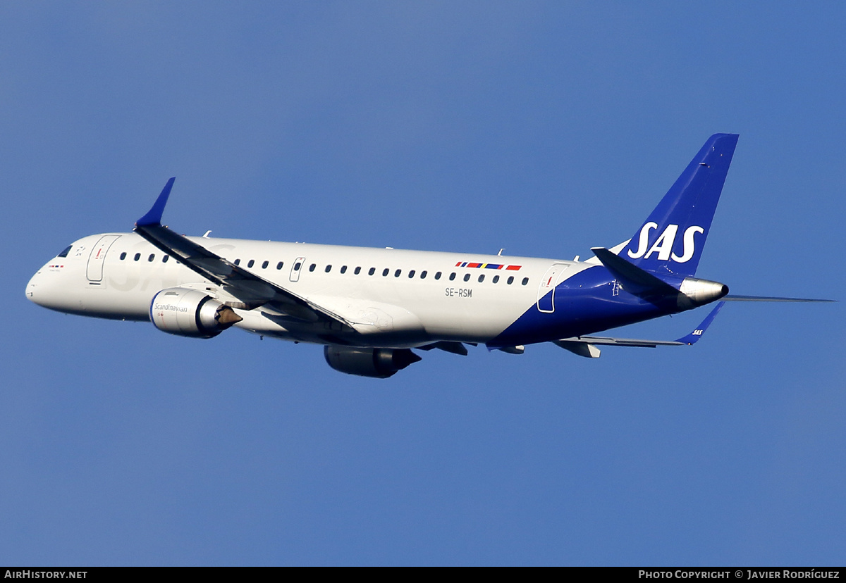 Aircraft Photo of SE-RSM | Embraer 195LR (ERJ-190-200LR) | Scandinavian Airlines - SAS | AirHistory.net #537612