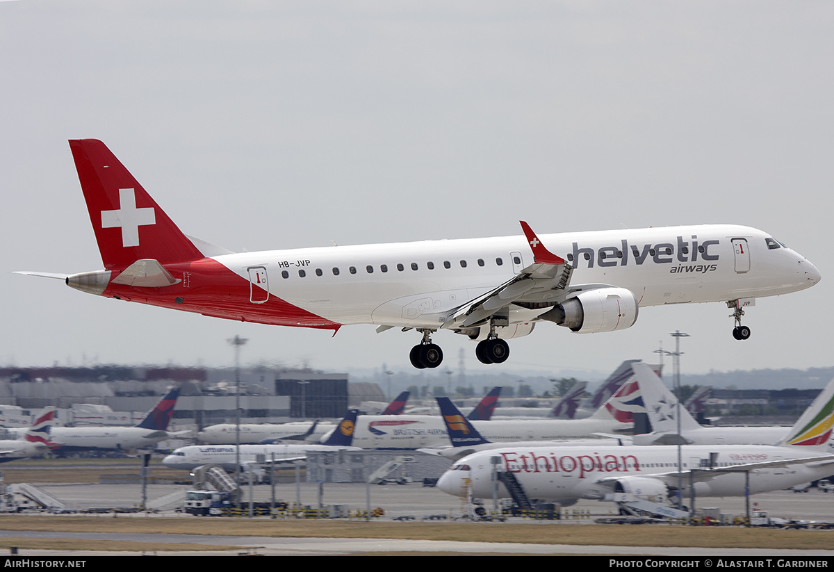 Aircraft Photo of HB-JVP | Embraer 190LR (ERJ-190-100LR) | Helvetic Airways | AirHistory.net #537829