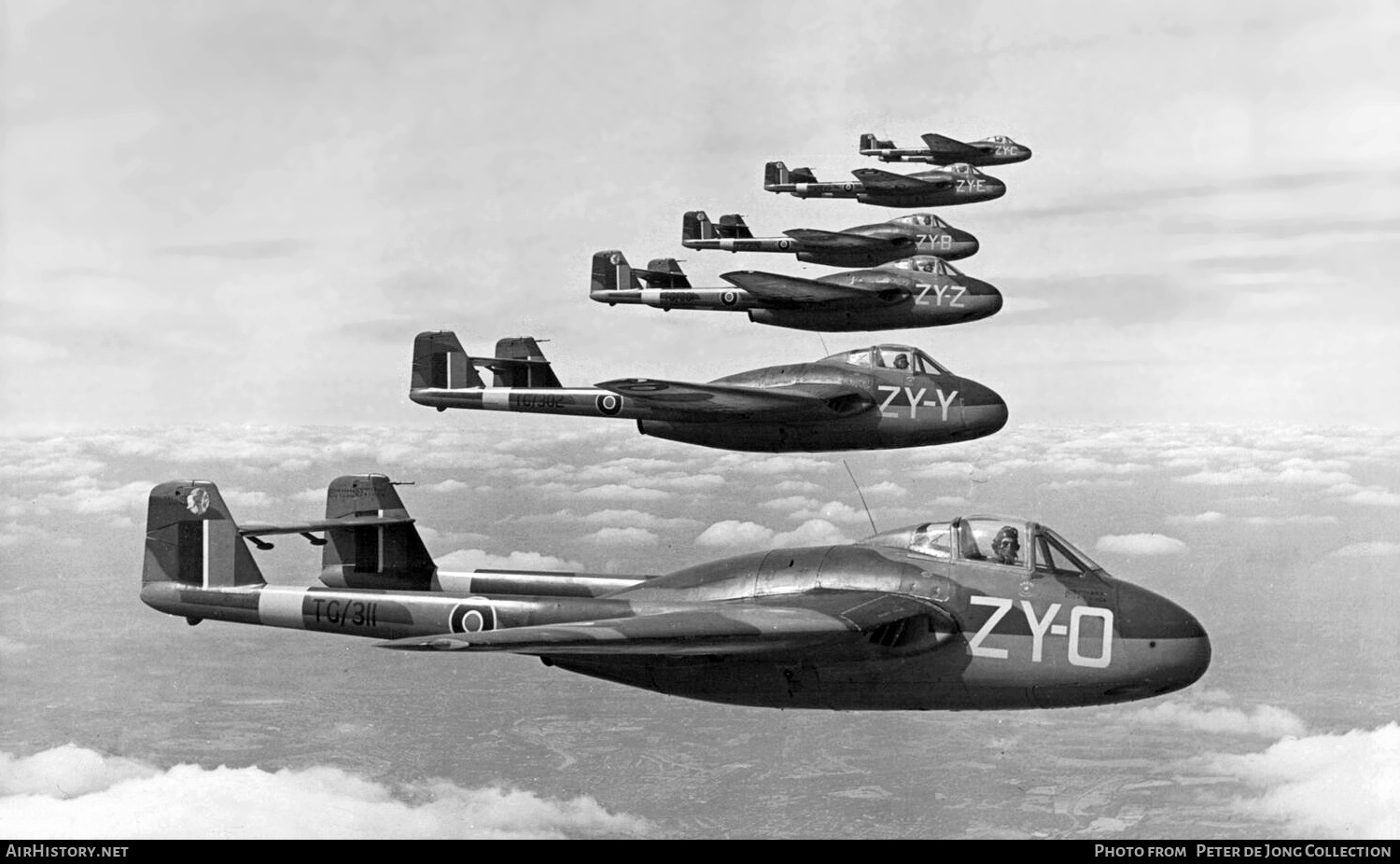 Aircraft Photo of TG311 | De Havilland D.H. 100 Vampire F1 | UK - Air Force | AirHistory.net #537857