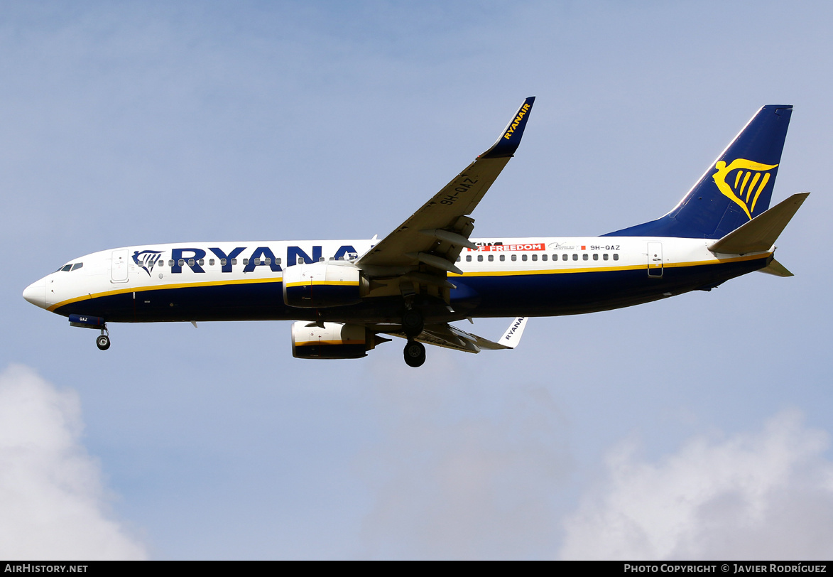 Aircraft Photo of 9H-QAZ | Boeing 737-8AS | Ryanair | AirHistory.net #538043
