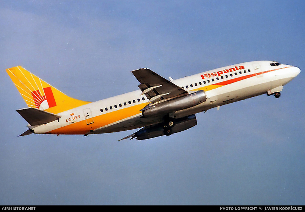 Aircraft Photo of EC-DXV | Boeing 737-2L9/Adv | Hispania Líneas Aéreas | AirHistory.net #538070