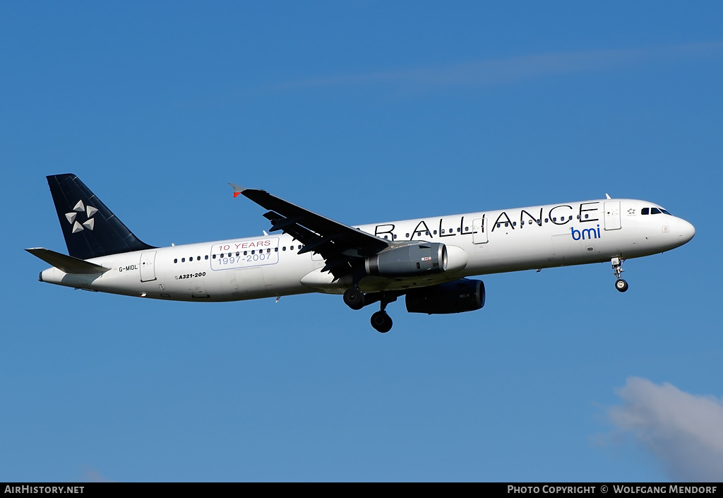 Aircraft Photo of G-MIDL | Airbus A321-231 | BMI - British Midland International | AirHistory.net #538143