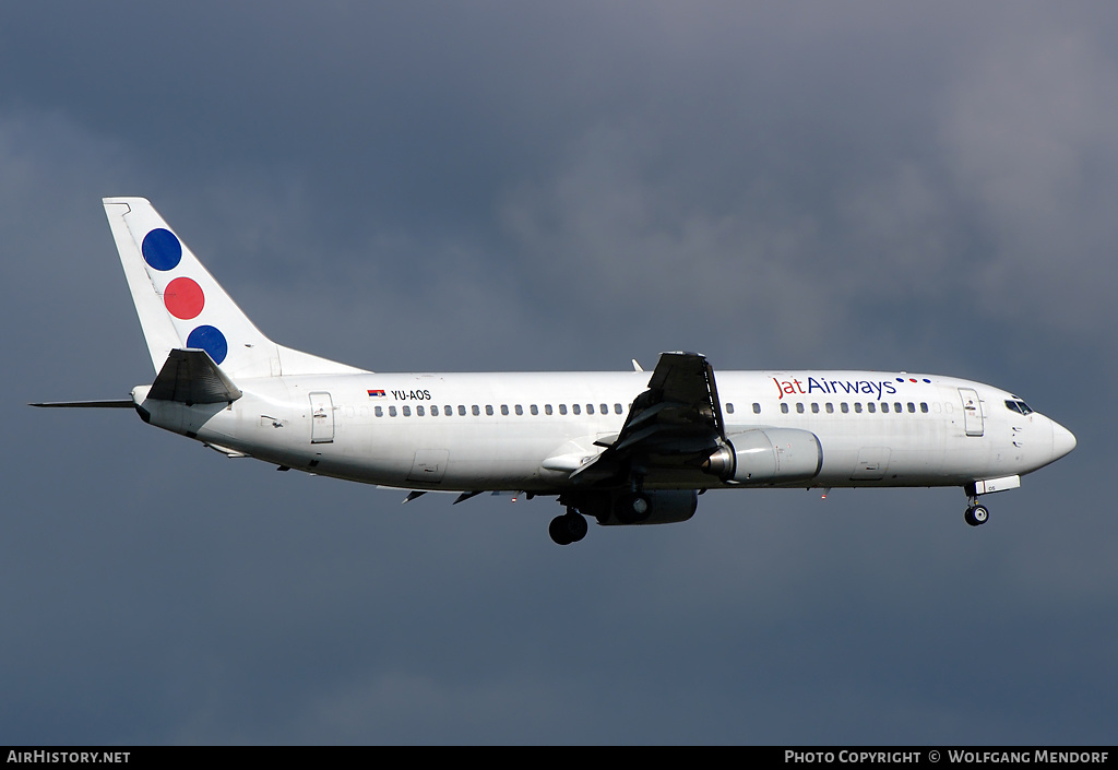 Aircraft Photo of YU-AOS | Boeing 737-4B7 | Jat Airways | AirHistory.net #538184