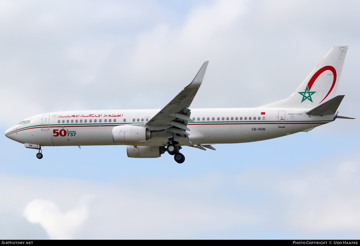 Aircraft Photo of CN-RGN | Boeing 737-8B6 | Royal Air Maroc - RAM | AirHistory.net #538327