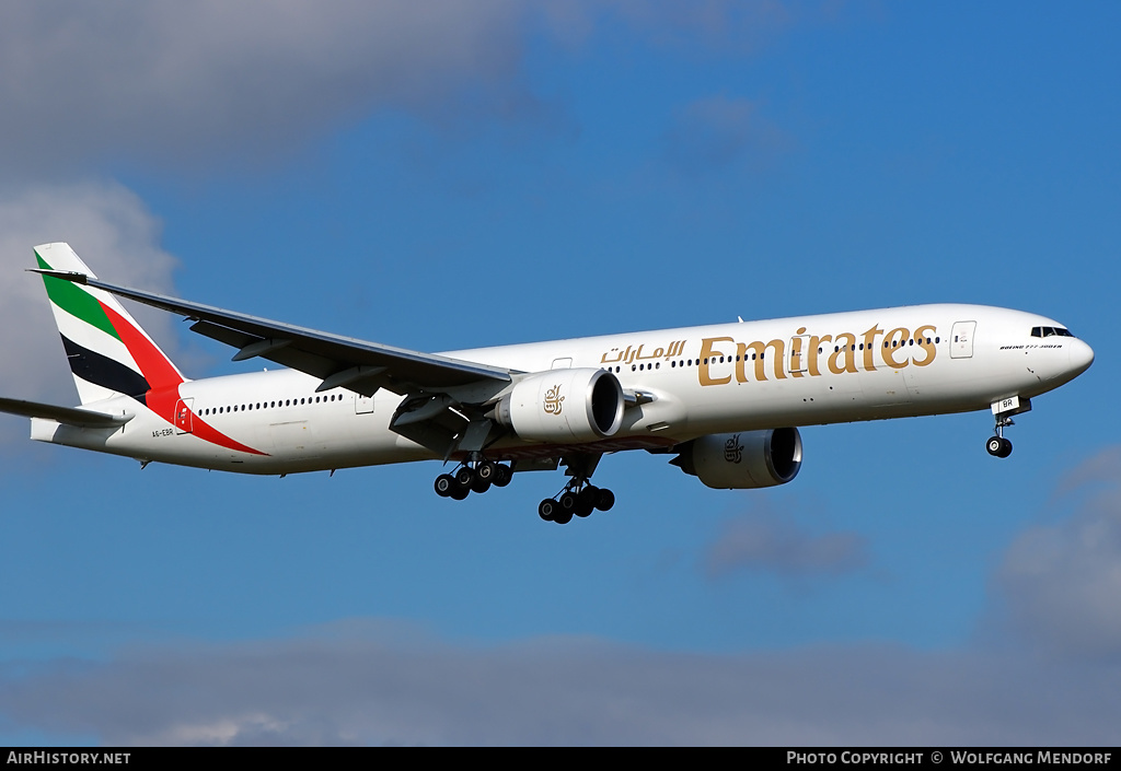 Aircraft Photo of A6-EBR | Boeing 777-31H/ER | Emirates | AirHistory.net #538349