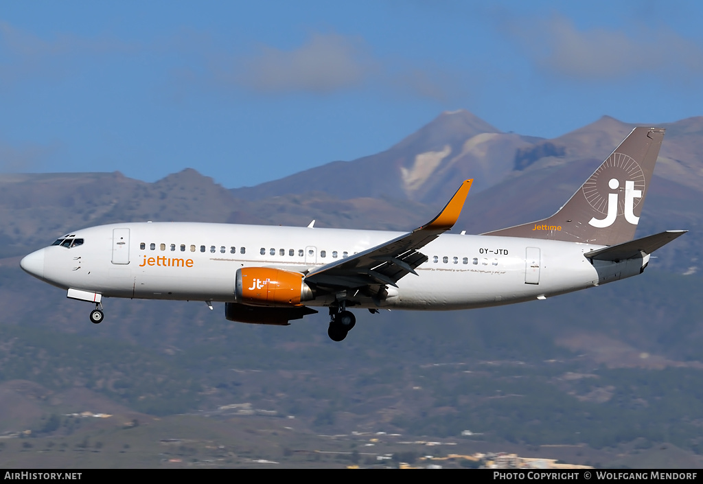 Aircraft Photo of OY-JTD | Boeing 737-3Y0 | Jettime | AirHistory.net #538423