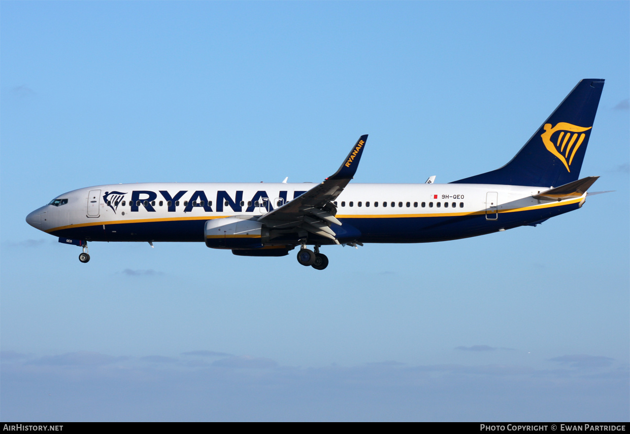 Aircraft Photo of 9H-QEO | Boeing 737-800 | Ryanair | AirHistory.net #538497