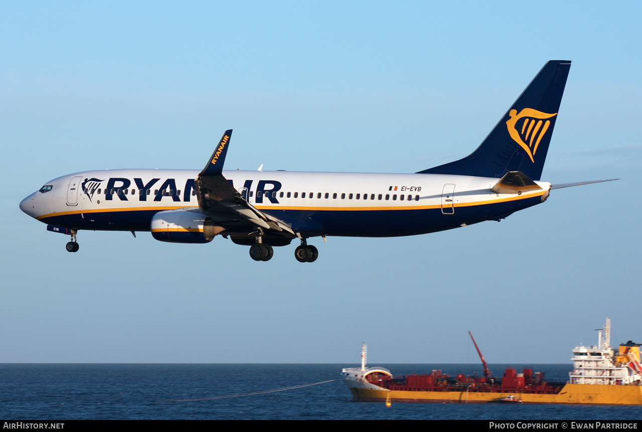 Aircraft Photo of EI-EVB | Boeing 737-8AS | Ryanair | AirHistory.net #538622