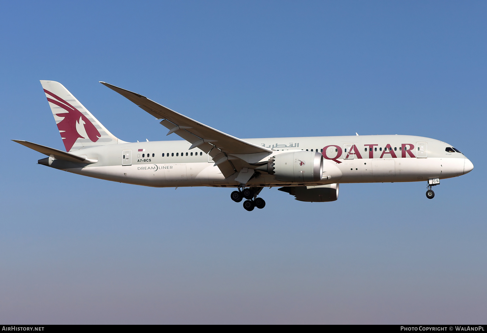 Aircraft Photo of A7-BCS | Boeing 787-8 Dreamliner | Qatar Airways | AirHistory.net #539152