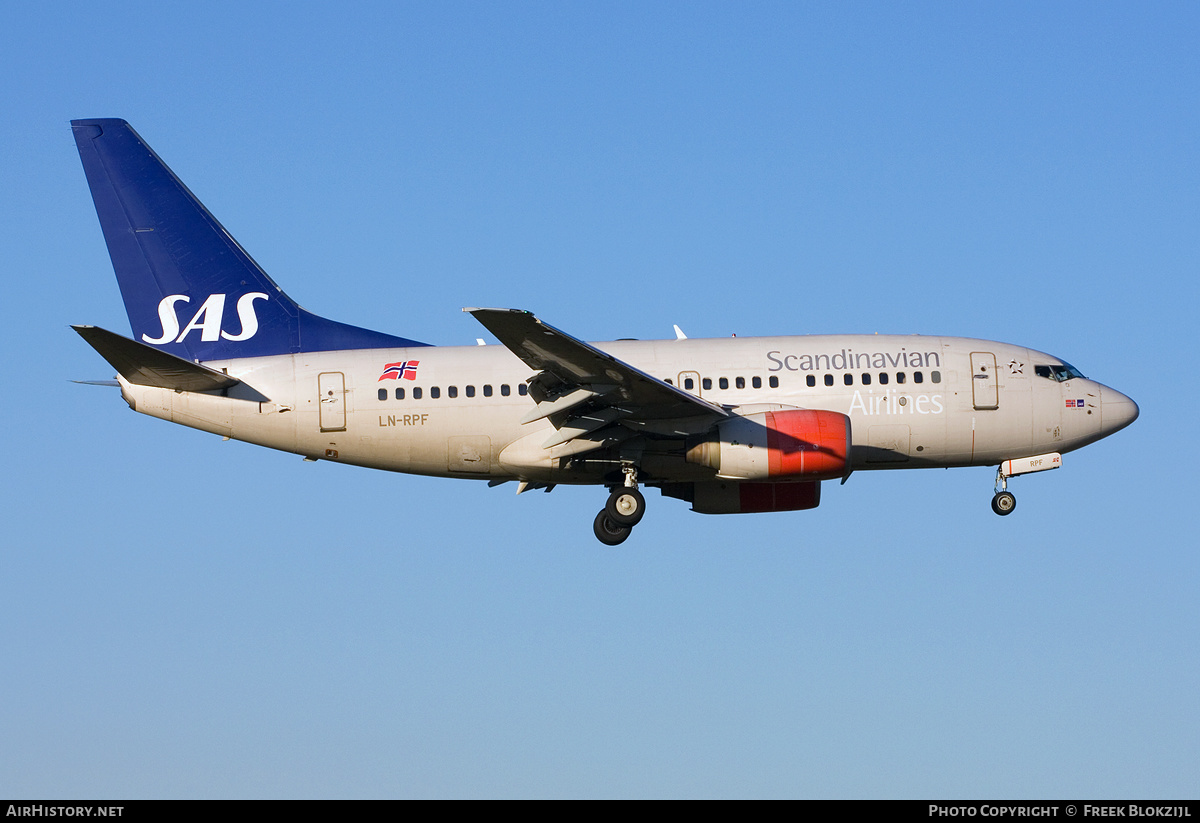 Aircraft Photo of LN-RPF | Boeing 737-683 | Scandinavian Airlines - SAS | AirHistory.net #539388