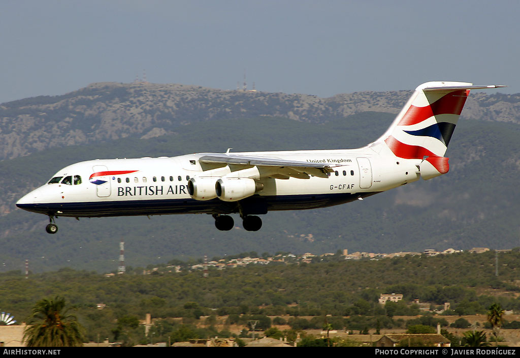 Aircraft Photo of G-CFAF | BAE Systems Avro 146-RJ100 | British Airways | AirHistory.net #539389