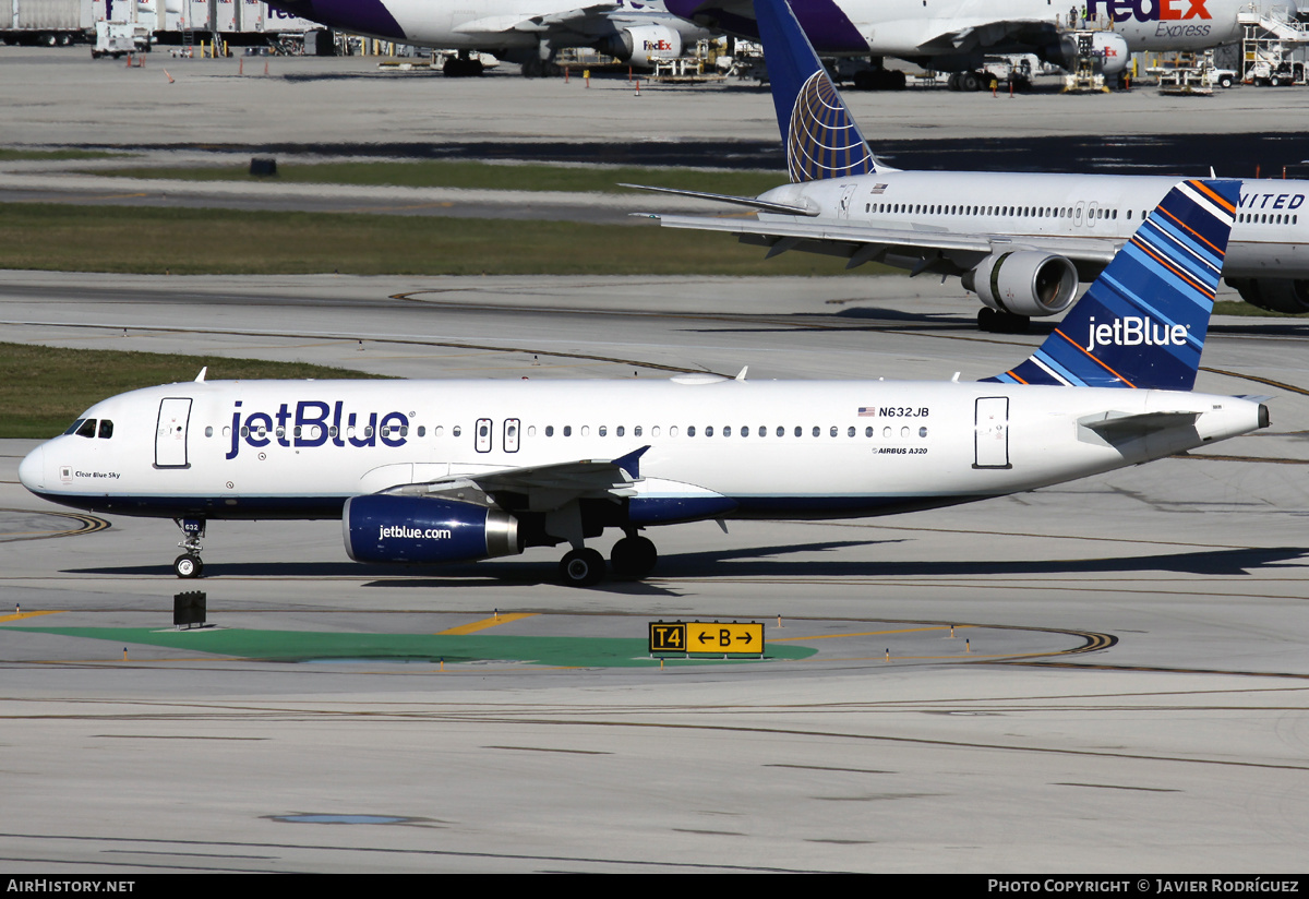 Aircraft Photo of N632JB | Airbus A320-232 | JetBlue Airways | AirHistory.net #539443