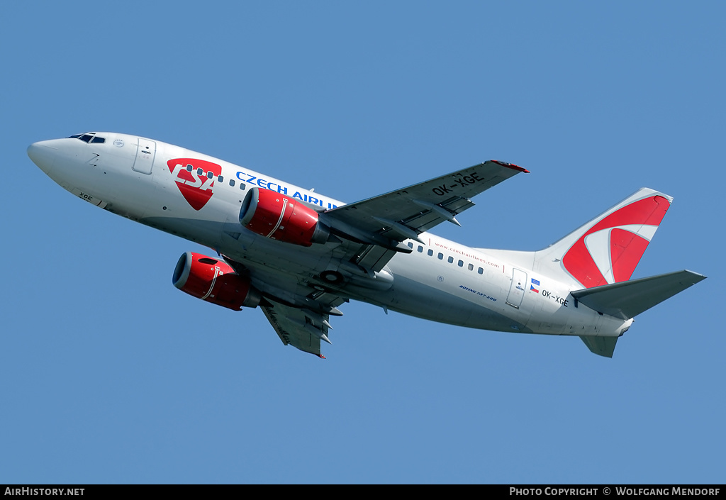 Aircraft Photo of OK-XGE | Boeing 737-55S | ČSA - Czech Airlines | AirHistory.net #539493