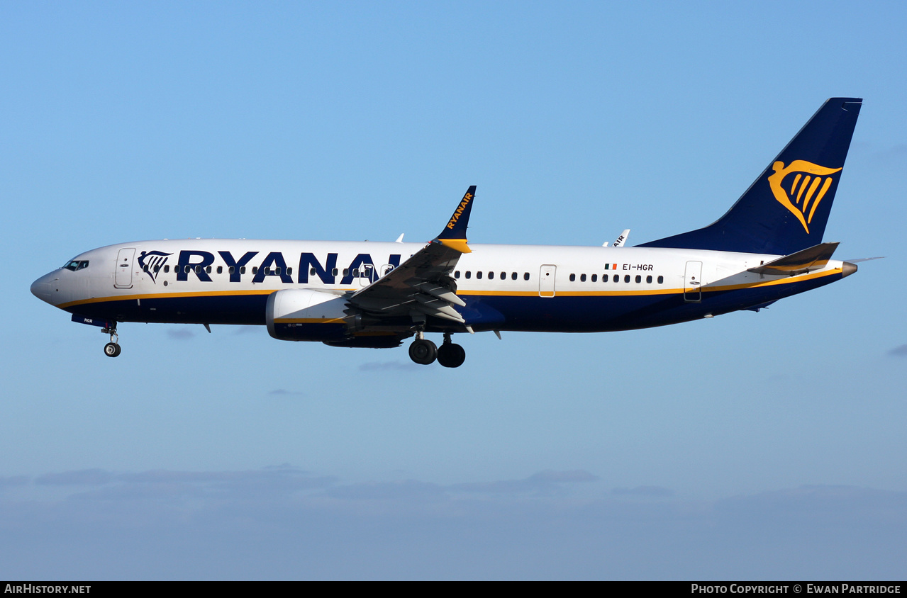 Aircraft Photo of EI-HGR | Boeing 737-8200 Max 200 | Ryanair | AirHistory.net #539630