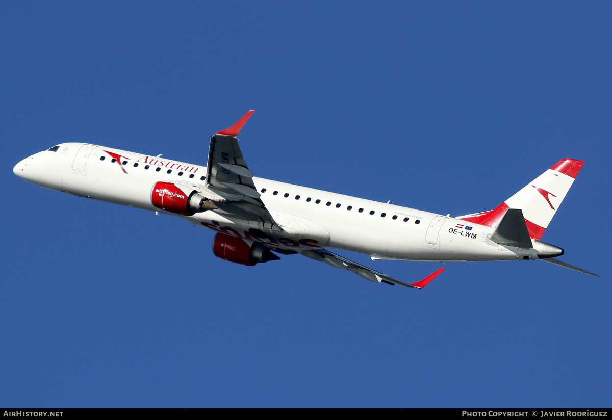 Aircraft Photo of OE-LWM | Embraer 195LR (ERJ-190-200LR) | Austrian Airlines | AirHistory.net #539869