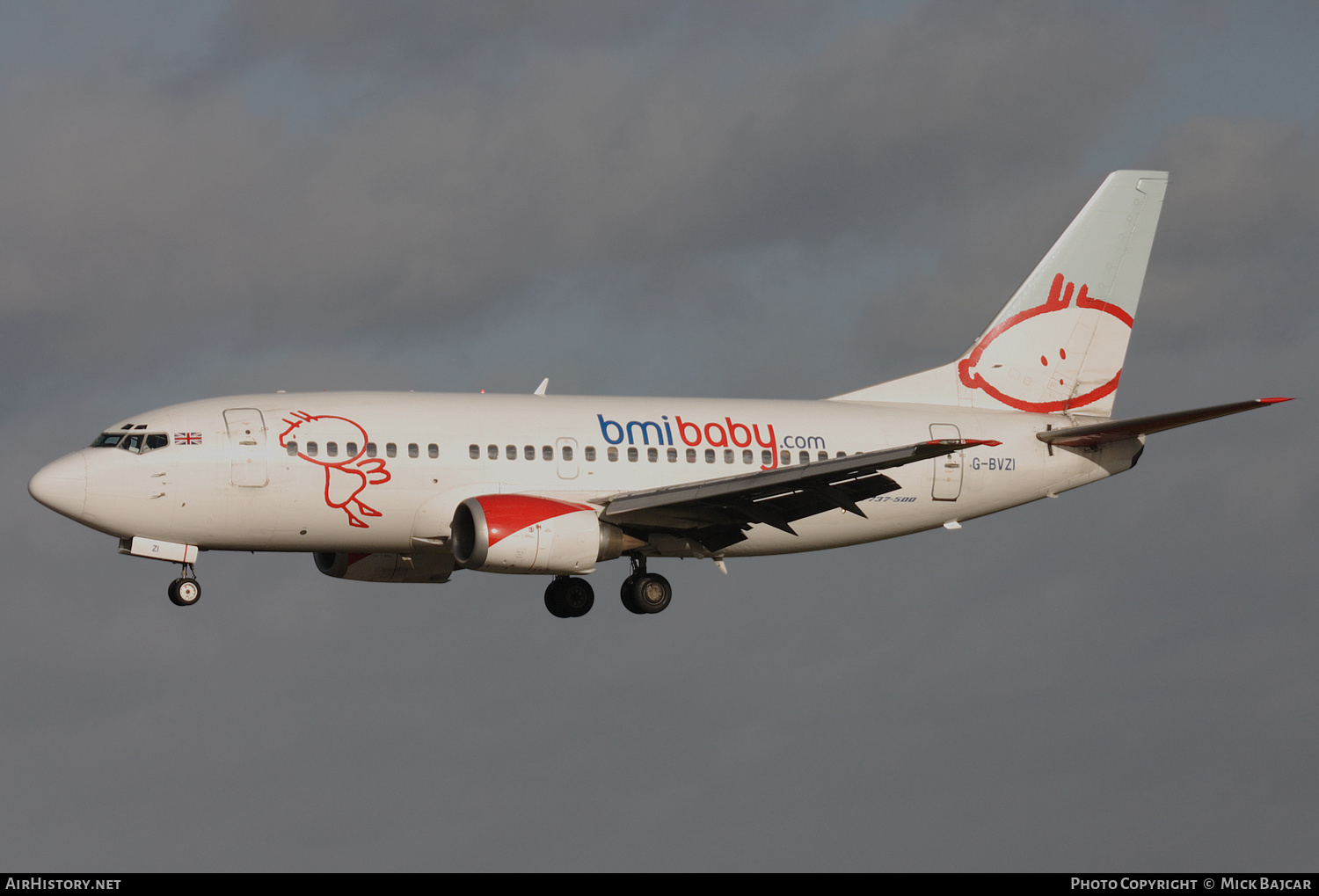 Aircraft Photo of G-BVZI | Boeing 737-5Q8 | Bmibaby | AirHistory.net #540096