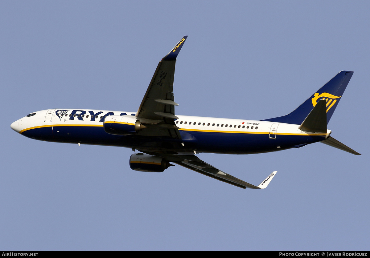 Aircraft Photo of 9H-QDE | Boeing 737-800 | Ryanair | AirHistory.net #540209