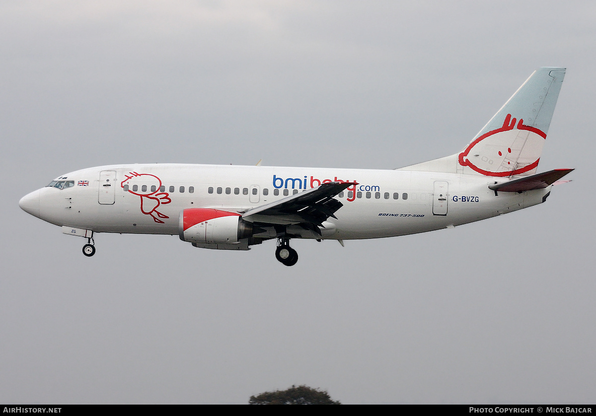 Aircraft Photo of G-BVZG | Boeing 737-5Q8 | Bmibaby | AirHistory.net #540516