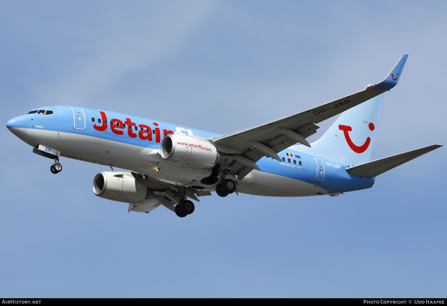 Aircraft Photo of OO-JAR | Boeing 737-7K5 | Jetairfly | AirHistory.net #540572