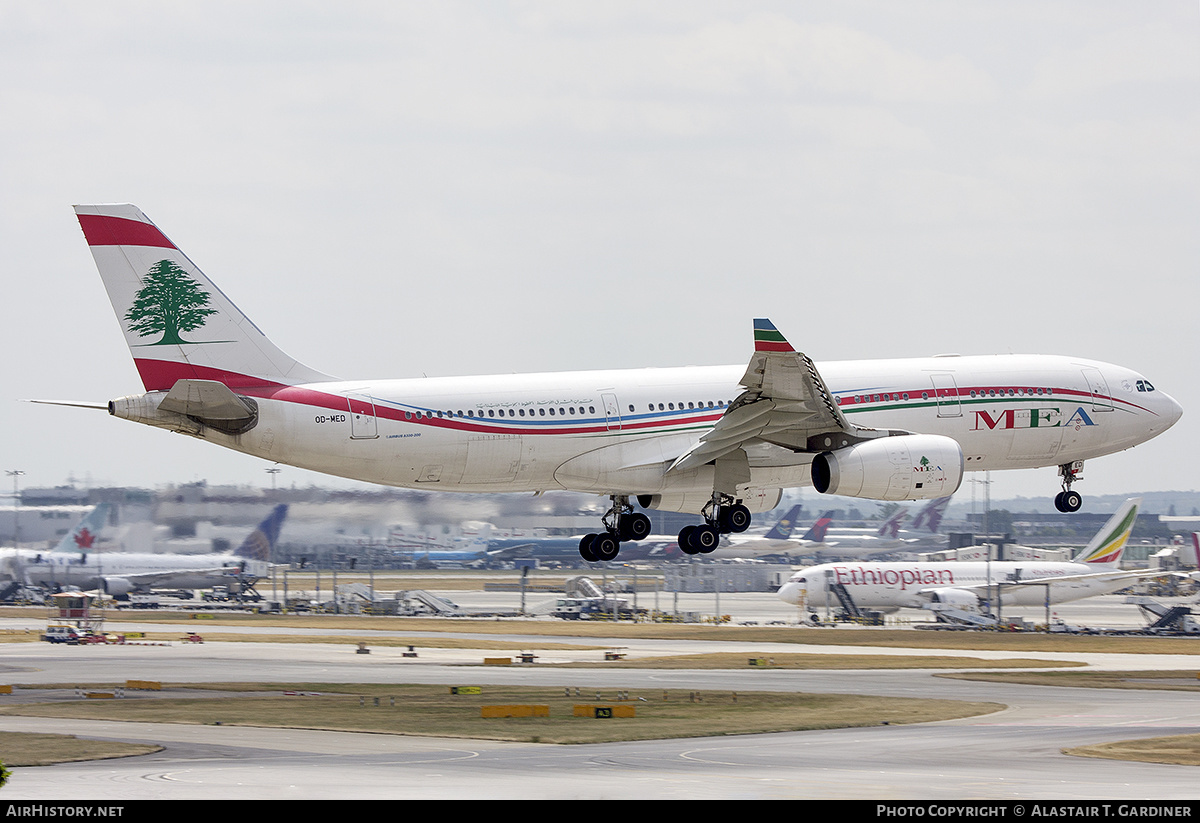 Aircraft Photo of OD-MED | Airbus A330-243 | MEA - Middle East Airlines | AirHistory.net #540793