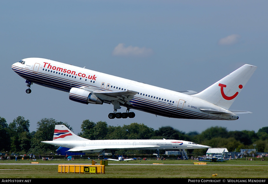 Aircraft Photo of G-BRIG | Boeing 767-204/ER | Thomsonfly | AirHistory.net #540808