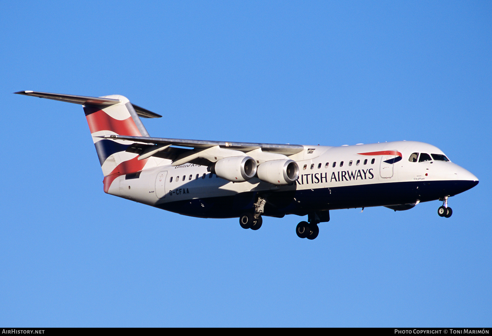 Aircraft Photo of G-CFAA | BAE Systems Avro 146-RJ100 | British Airways | AirHistory.net #540819