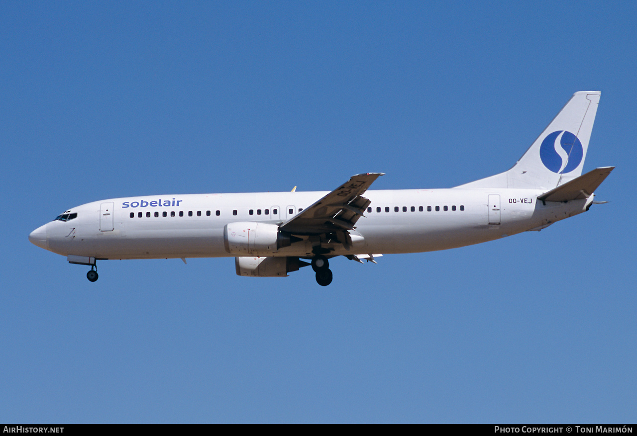Aircraft Photo of OO-VEJ | Boeing 737-405 | Sobelair | AirHistory.net #540994